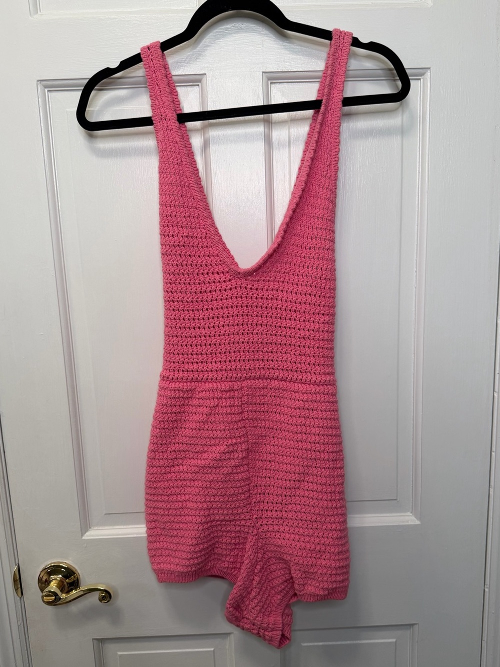 Free People FP Beach Crochet Knit Romper Sleeveless Coverup Playsuit Size Small